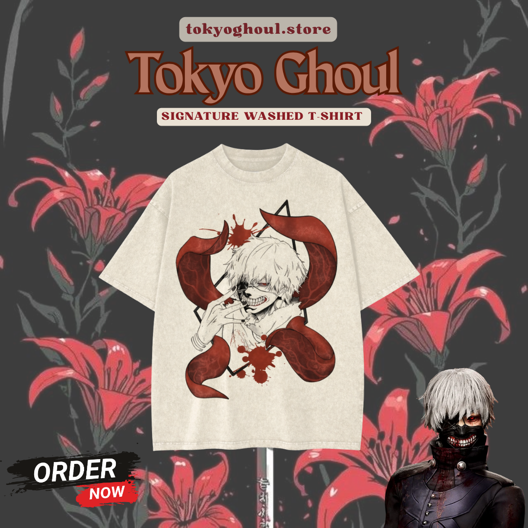 Ken Kaneki Vintage Anime PTTT1504 Washed  Tokyo Ghoul Shirt
